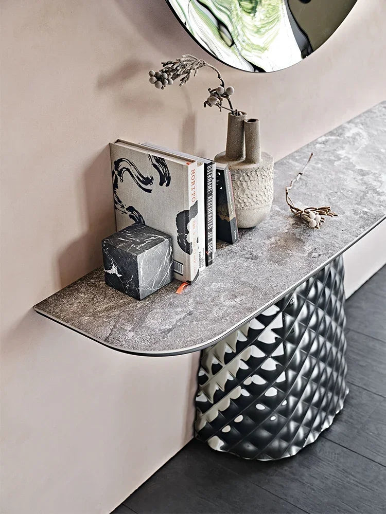 MMOOKA Natural Luxury Stone Italian Minimalist Three-Dimensional Geometry Console Tables Modern Minimalist