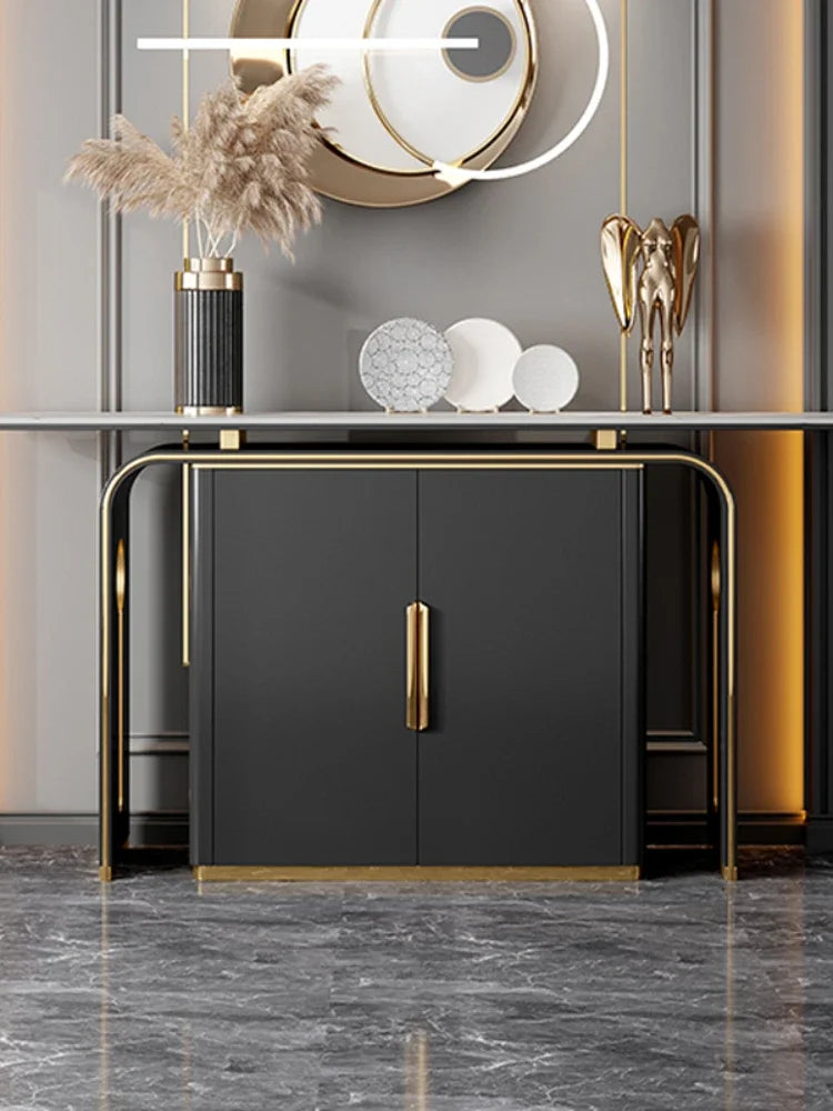 MMOOKA Light Luxury Modern Minimalist Marble Wall Entrance Cabinet Hotel Villa Corridor