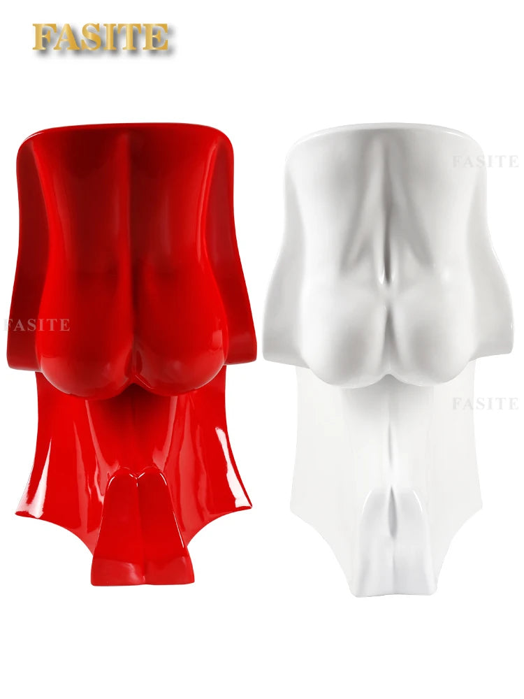 His chair and her chair, fiberglass body shaped dining chair, minimalist chair