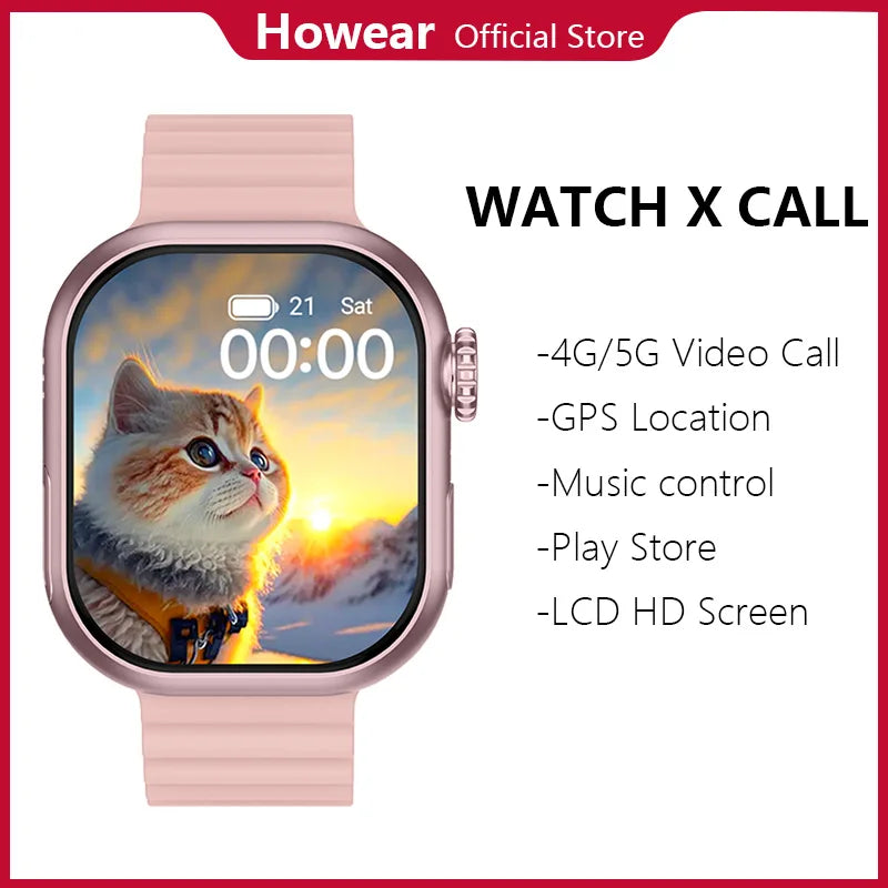 MMOOKA Smartwatch 4G SIM Card Smart Watch Men Women 2025 Android Play Store 2.02 Inch LCD WATCH X Call TikTok Camera Video Ultra GPS