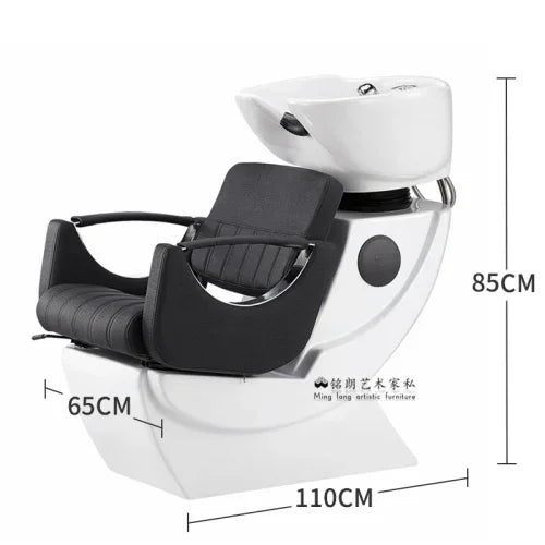 MMOOKA j Barber Shop Shampoo Chair for Hair Half Lying Shampoo Chair Sitting Beauty Flushing Bed