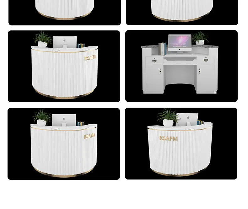 Minimalist modern barber shop paint reception desk beauty salon small front desk