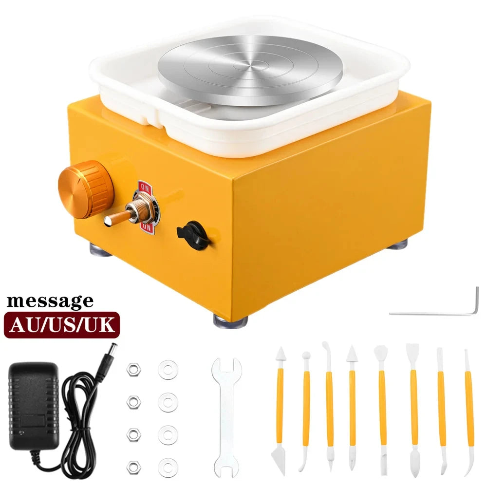 MMOOKA MMOOKA Electric Pottery Wheel Machine, Mini Pottery Forming Machine, Pottery Machine with Clay Sculpting Tools, 10CM Pottery TurntableMMOOKA.COM