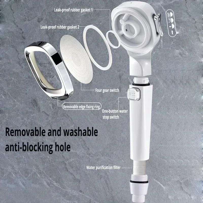 MMOOKA High Pressure Shower Head Water Saving 3-Modes Shower Heads Hanging Adjustable Water Massage Sprayer Bathroom 2025 New MMOOKA.COM