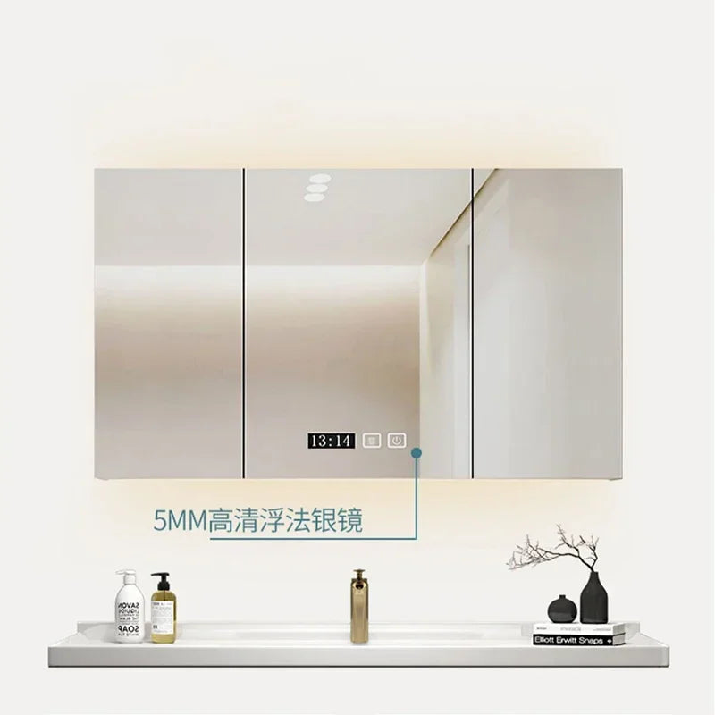 MMOOKA Wall Mounted Bathroom Cabinets Wall Mounted Mirror Aesthetic Vanity Bathroom Cabinet Smart Meubles De Salle De Bains Shelf