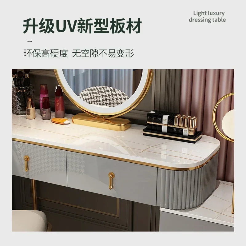 MMOOKA Nordic dressing table small apartment bedroom multi-functional modern minimalist light luxury paint makeup table dresser vanity