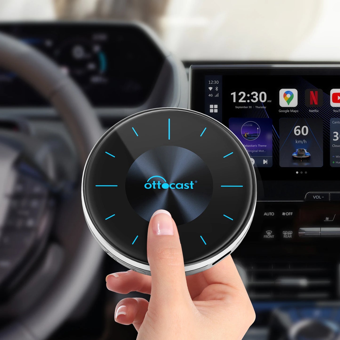 MMOOKA Ottocast 2025 OttoAIbox P3 128G Car Multimedia Box Wireless Carplay Android Auto Wireless Mini Carplay Ai Box