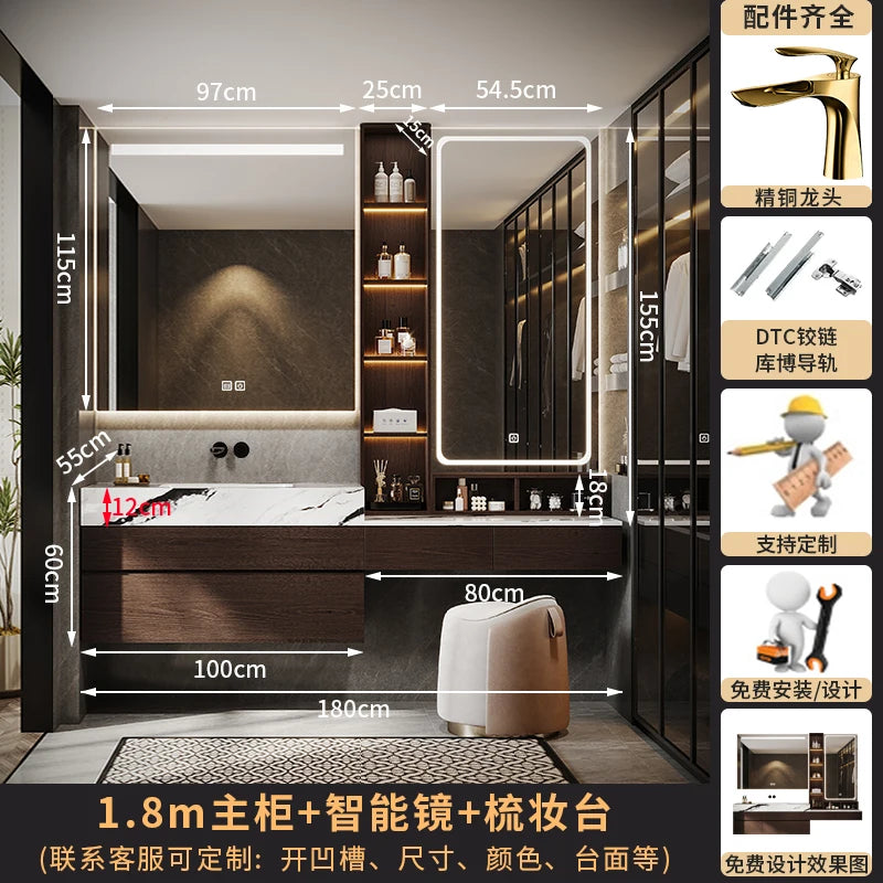 ANTNX Light Luxury Solid Wood Bathroom Cabinet Partitions Accessories Closet Cupboard Space Saver Gadgets Modern Gabinete Furniture ANTNX.COM