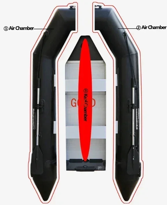 MMOOKA 2.3~3.8m Inflatable Boat with Alloy Bottoms Set 1.2mm Thicken PVC Assault Boat V Shape Keel Boat Bottoms LUYA Fishing Boats Set