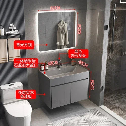 MMOOKA Multipurpose Narrow Bathroom Cabinets Makeup Organizer Makeup Bathroom Cabinets Mirror with Light Banheiro Furniture YX50BC
