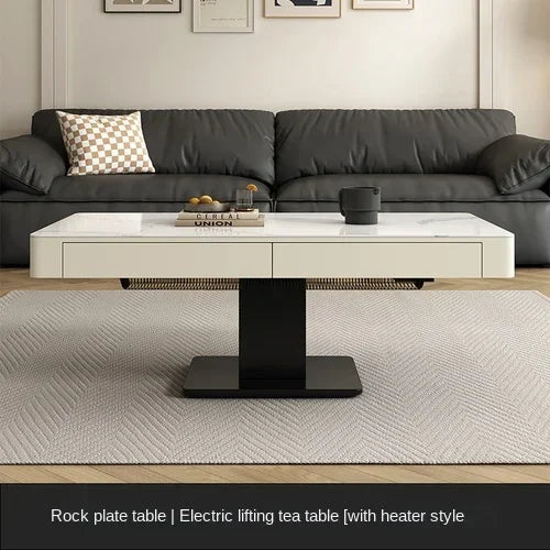 MMOOKA Modern Simple Lifting Coffee Table Dual-Use Living Room Creative Solid Wood Coffee Table
