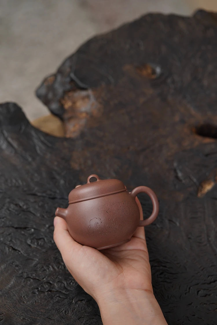 Zen Yuantang Yunyou Original Design Kung Fu Teapot Sketch Pot Yixing Handmade Purple Clay Pot Raw Ore Purple Clay