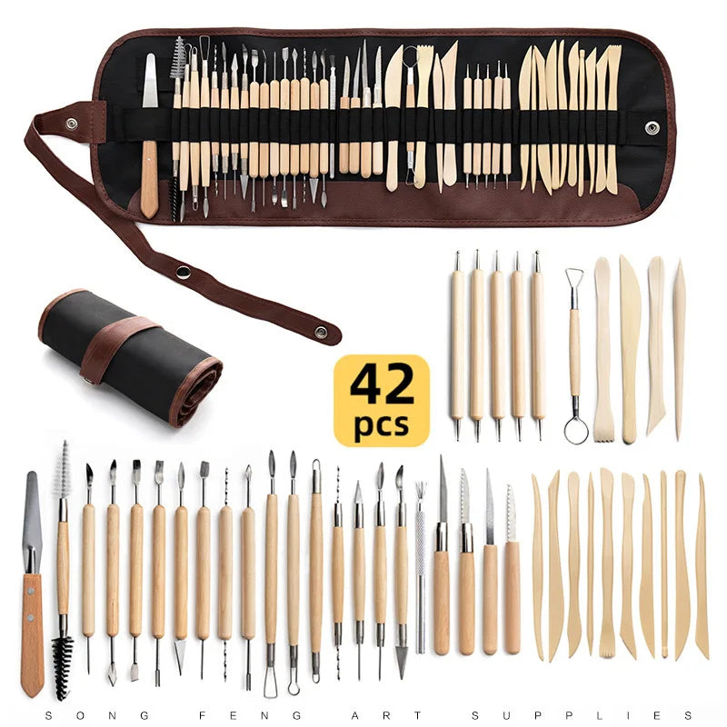 MMOOKA MMOOKA 8-61Pcs Pottery Clay Sculpting Tools, Ceramic Carving Kit Crafts Cake Ceramics Clay Sculpting Carving Pottery Modeling Tool SetMMOOKA.COM