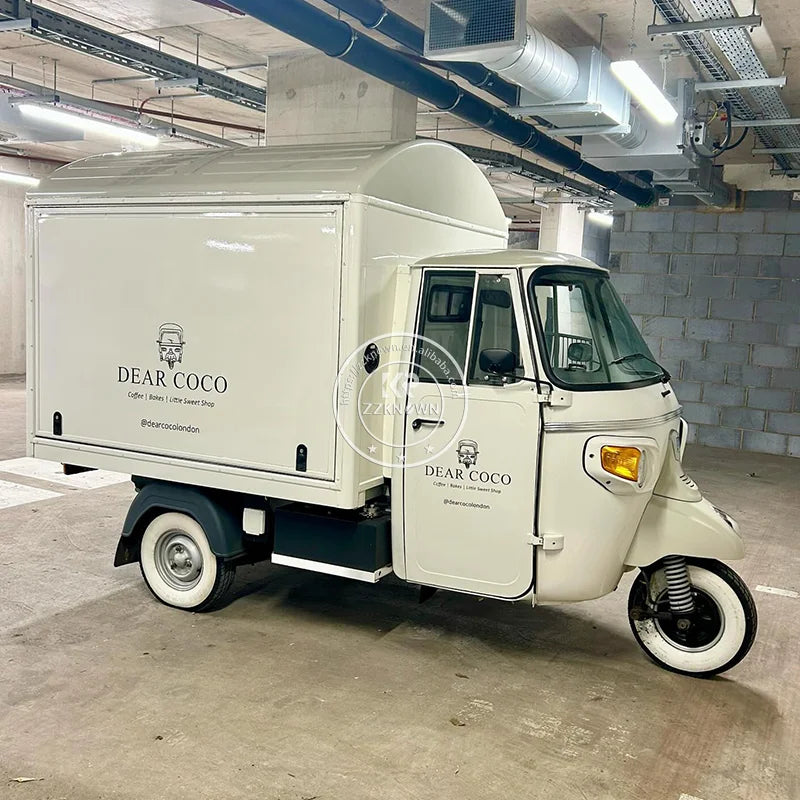 ANTNX 2024 Ape Tuk Tuk Food Tricycle Cart For Sale Electric 3 Wheels Coffee Bar Food Truck ANTNX.COM