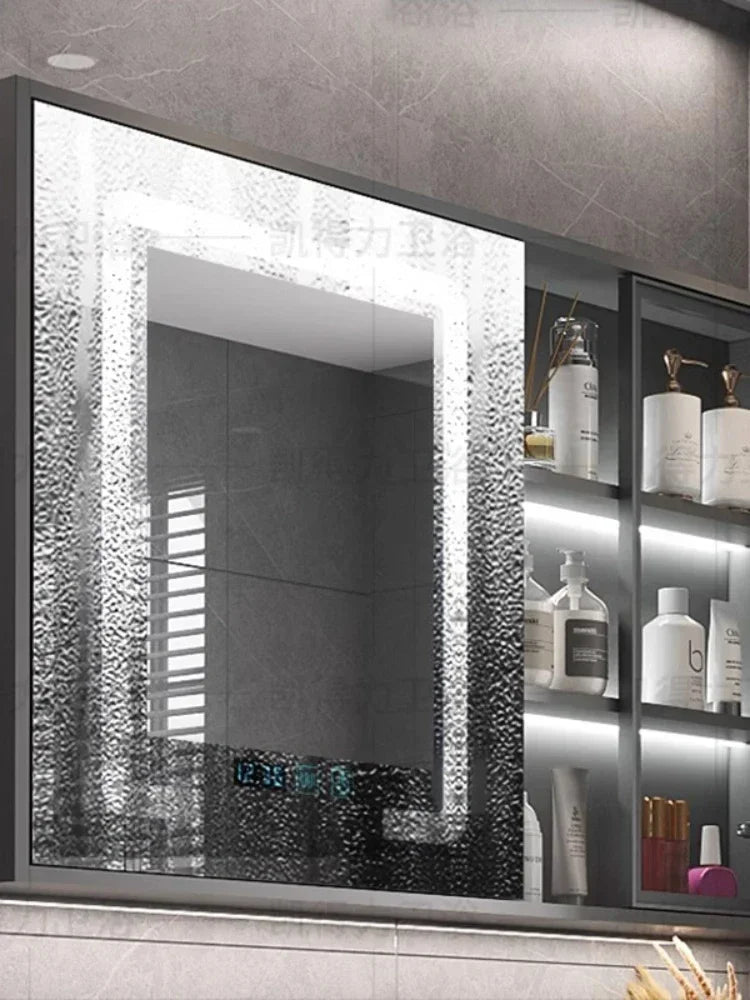 MMOOKA Multipurpose Narrow Bathroom Cabinets Makeup Organizer Makeup Bathroom Cabinets Mirror with Light Banheiro Furniture YX50BC