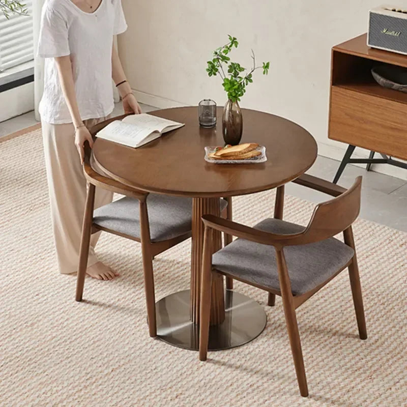MMOOKA Round Dining Coffee Table Sets Wooden Chair Minimalist Living RoomDesigner Table Console Huismeubilair Modern Furniture