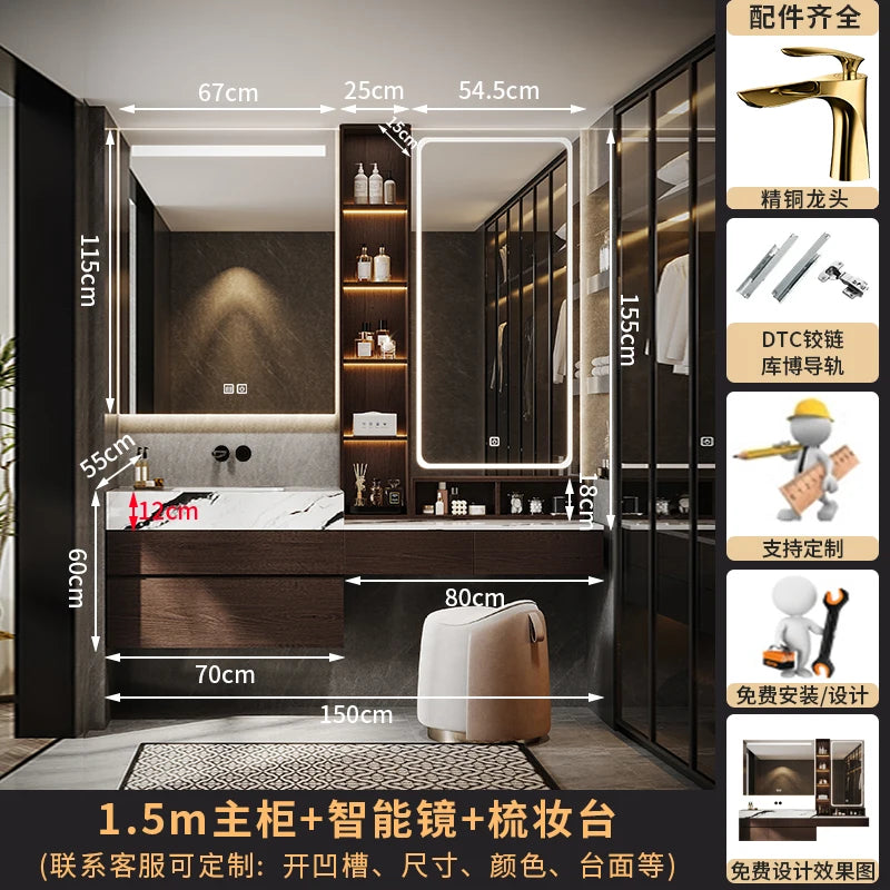 ANTNX Light Luxury Solid Wood Bathroom Cabinet Partitions Accessories Closet Cupboard Space Saver Gadgets Modern Gabinete Furniture ANTNX.COM