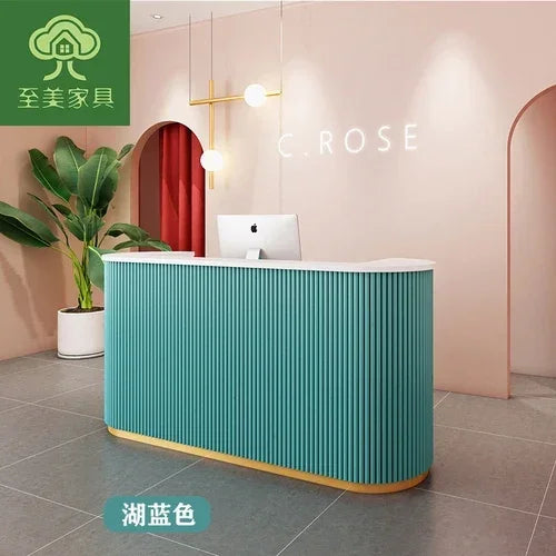 MMOOKA Clothing Store Small Cashier Beauty Light Luxury Bar Counter Arc Front Desk Reception Desk Commercial