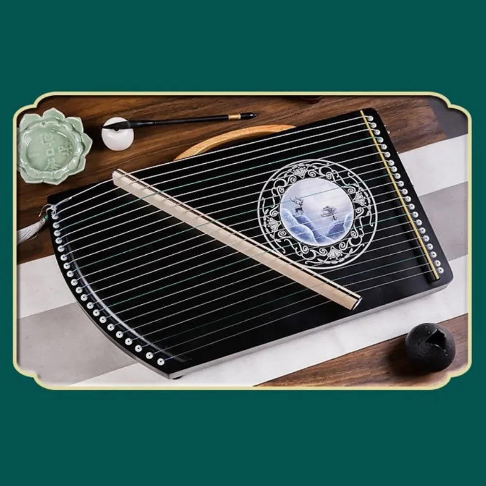 14 21 Strings Guzheng Portable Wooden Guqin Chinese Mini Zither Beginner Finger Trainer Traditional Stringed Instruments Gift