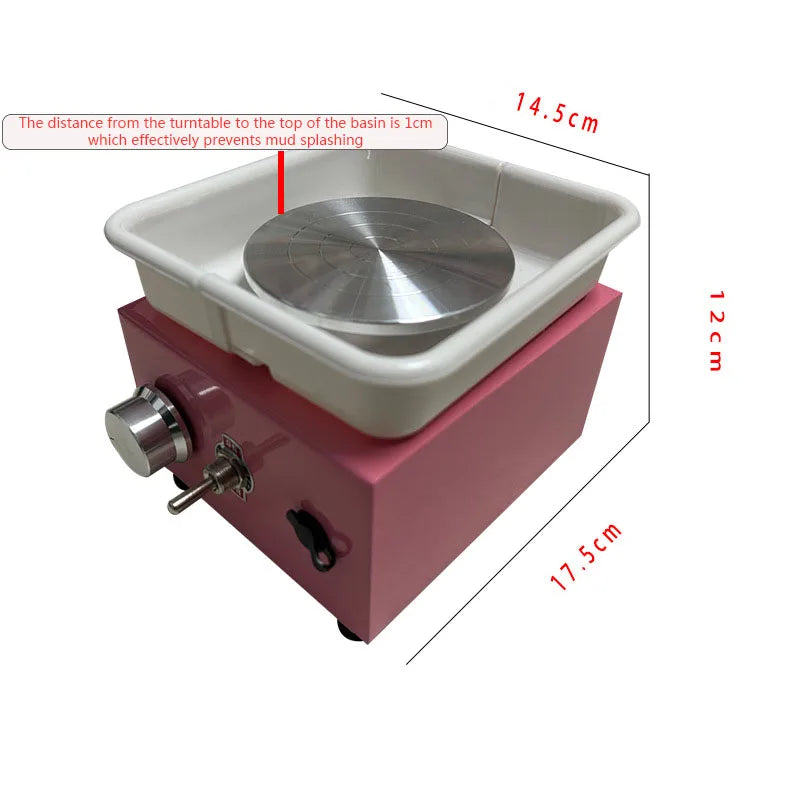 MMOOKA MMOOKA Mini Pottery Wheel Machine, 6cm 10cm Double Turntables Detachable Basin Forming Machine Adjustable Speed Electric Ceramic WheelMMOOKA.COM