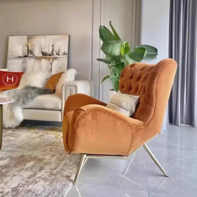 MMOOKA Nordic Accent Living Room Chairs Armchair Lounge Sofa Living Room Chairs Recliner Cadeiras De Jantar Furniture Sets WRXXP