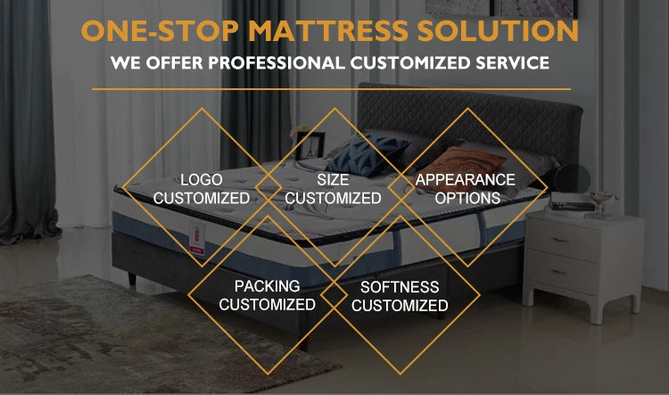 Hot Bedroom Spring Mattress Manufacturers Luxury Hotel Memory Foam Natural Latex Single Double Queen King Size Bed Mattress