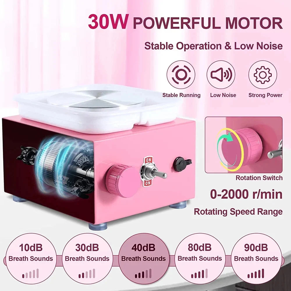 MMOOKA MMOOKA Electric Pottery Wheel Machine, Mini Pottery Forming Machine, Pottery Machine with Clay Sculpting Tools, 10CM Pottery TurntableMMOOKA.COM