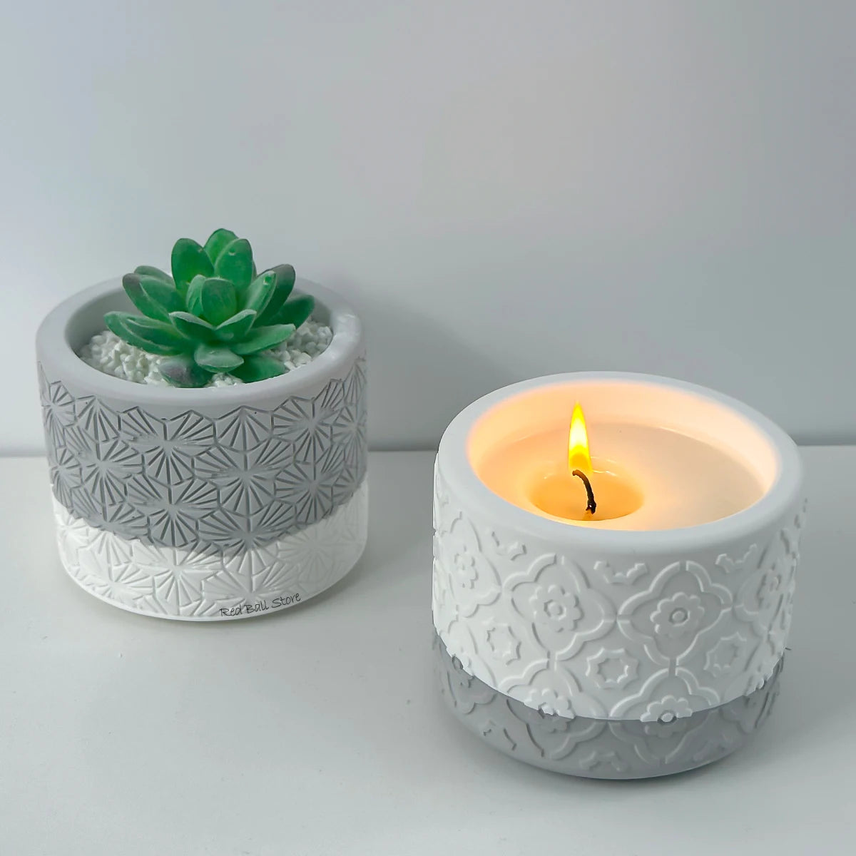 MMOOKA DIY Round Plaster Candle Cup Silicone Mold Flowerpot Storage Jar Cement Plaster Pottery Mould Concrete Making Crafts SuppliesMMOOKA.COM