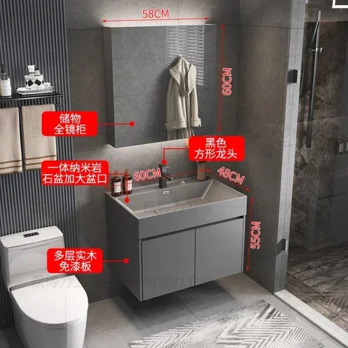 MMOOKA Multipurpose Narrow Bathroom Cabinets Makeup Organizer Makeup Bathroom Cabinets Mirror with Light Banheiro Furniture YX50BC