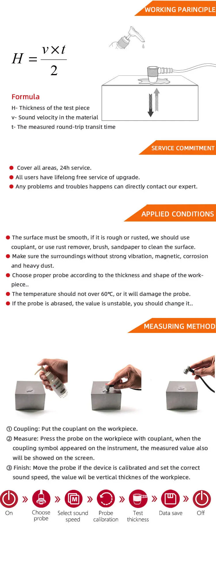 High Precision Ultrasonic Thickness Gauge coating measuring instrument Thickness Meter HXCTG-922