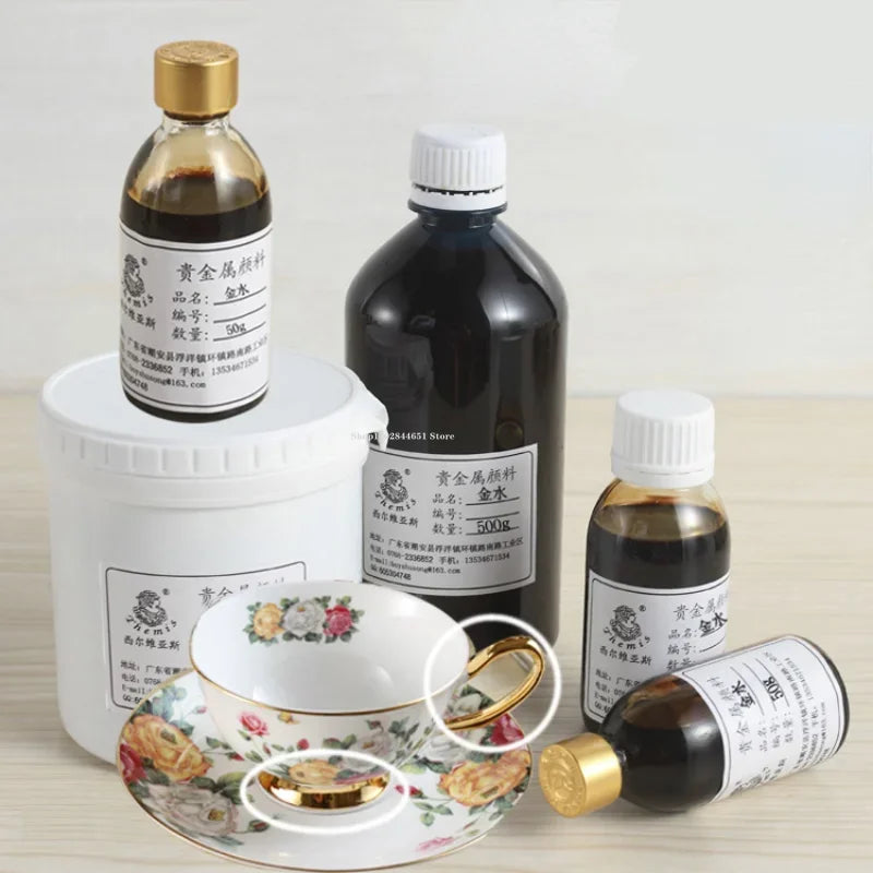MMOOKA MMOOKA 10g/bottle Ceramic Gold Water 4%-12% Content Metal Pigments DIY Pottery Craft Products Enamel Depiction Gold Decorative PaintMMOOKA.COM