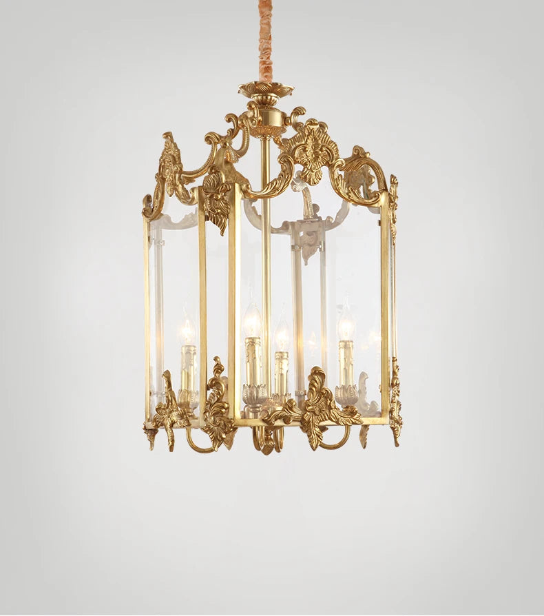 European-style all-copper chandeliers villa living room dining room lights neoclassical luxury aisle corridor entry porch lights