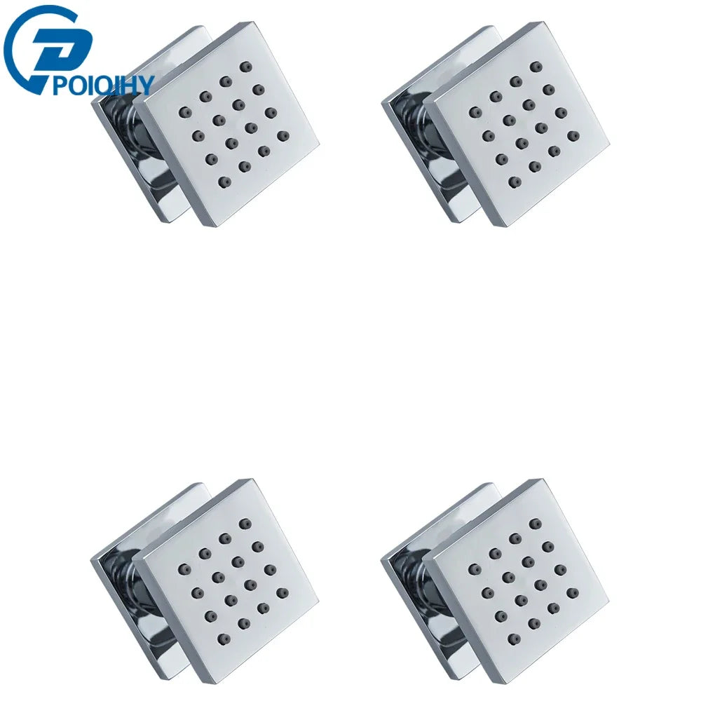 MMOOKA Chrome Black Brass Body Sprays Square Shower Spa Massage Body Jets Golden Concealed Shower Spray Head Faucet Accessory MMOOKA.COM
