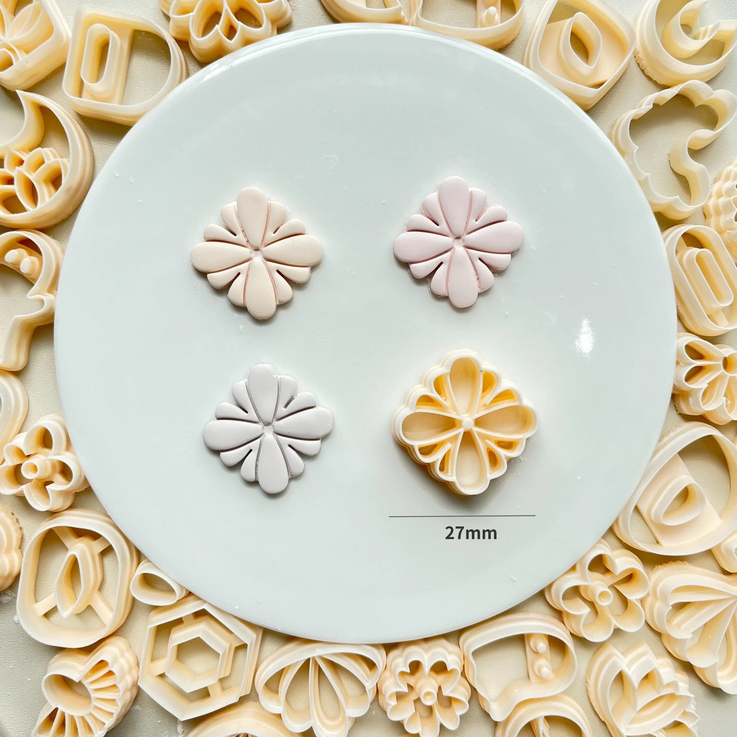 MMOOKA MMOOKA Flower Soft Pottery Earrings Polymer Clay Cutter Hollow Geometric Pattern Mold DIY Ceramic Earrings Jewelry Pendants Clay ToolsMMOOKA.COM
