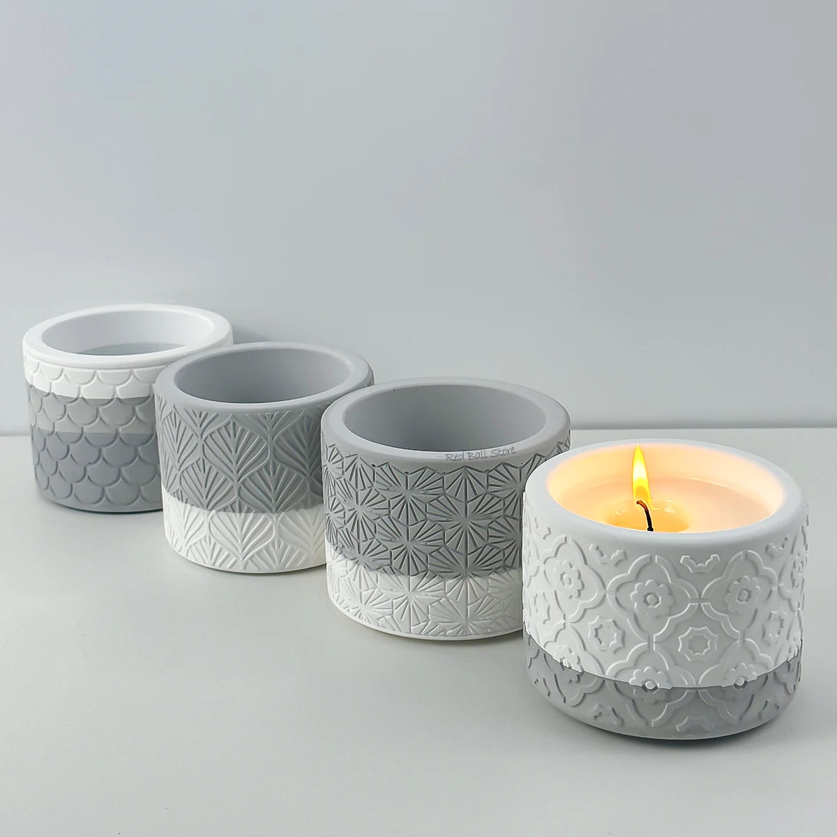 MMOOKA DIY Round Plaster Candle Cup Silicone Mold Flowerpot Storage Jar Cement Plaster Pottery Mould Concrete Making Crafts SuppliesMMOOKA.COM
