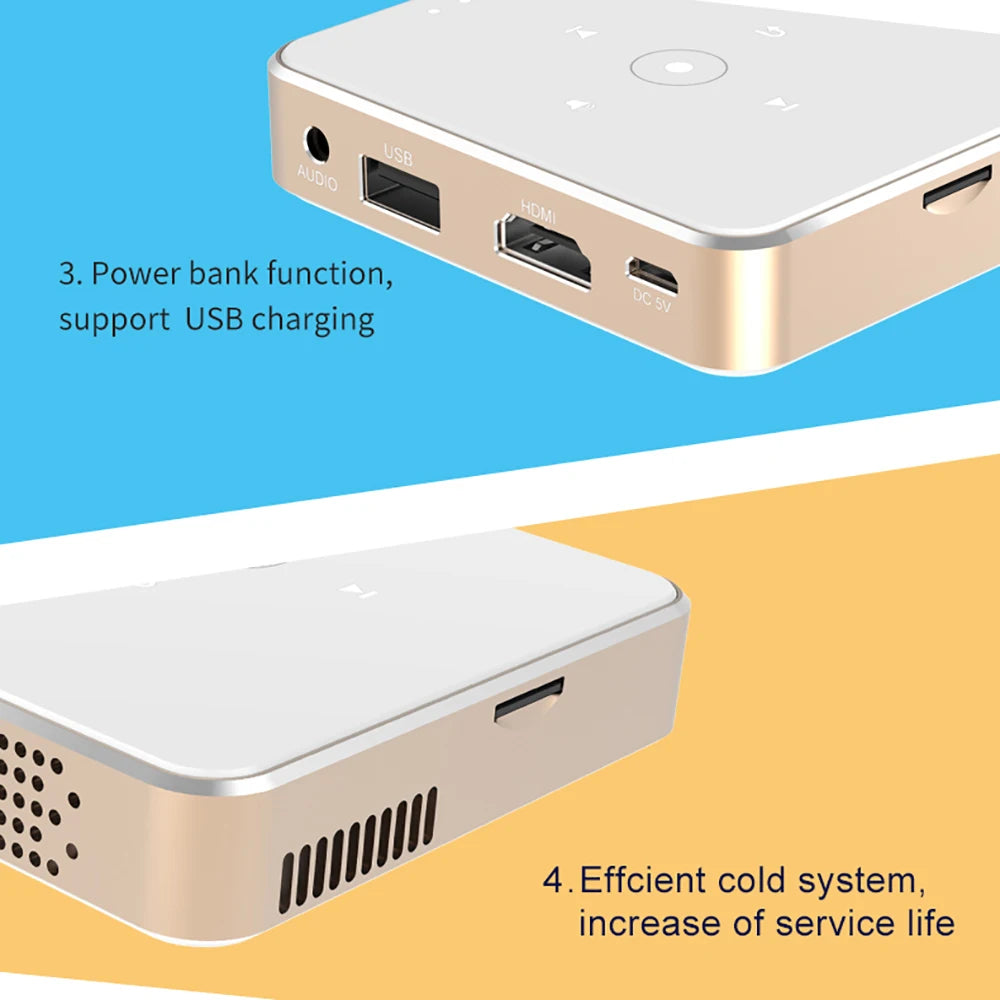 ZDSSY P30 Portable Beam Projector DLP Mini Pocket Home Theater 1080P 4K Supported Smart Cinema TV for Mobile Phone Smartphone