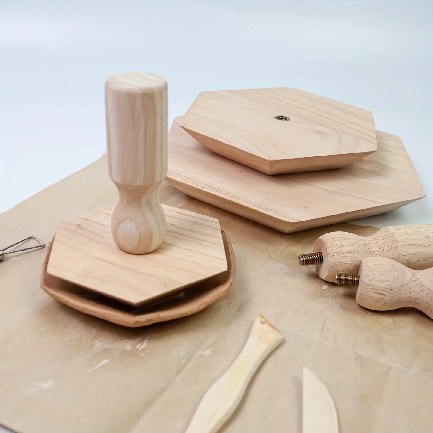 MMOOKA MMOOKA 1 Set Hexagonal Pottery Molds for Bowls Plates Ceramic Top Interchangeable Handle Clay Rapid Prototyping Geometric Mold ReusableMMOOKA.COM