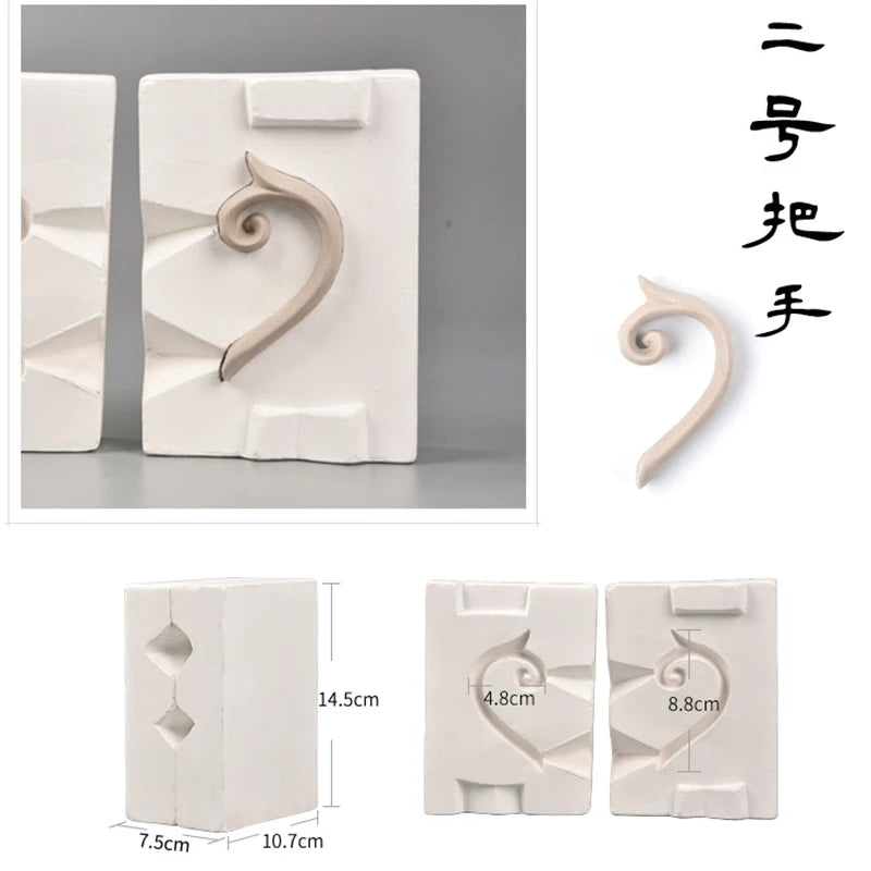 MMOOKA MMOOKA Ceramic Grouting Plaster Mold DIY Pottery Supplies Handmade Teapot/water Cup Handle Contour Sculpture Molding Auxiliary ToolsMMOOKA.COM