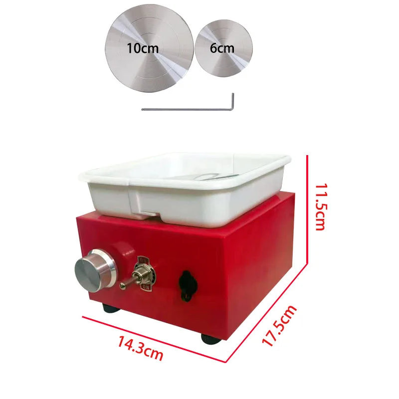 MMOOKA MMOOKA Mini Pottery Wheel Machine, 6cm 10cm Double Turntables Detachable Basin Forming Machine Adjustable Speed Electric Ceramic WheelMMOOKA.COM