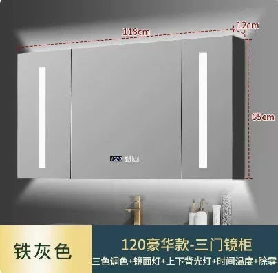 MMOOKA Wall Mounted Bathroom Cabinets Wall Mounted Mirror Aesthetic Vanity Bathroom Cabinet Smart Meubles De Salle De Bains Shelf