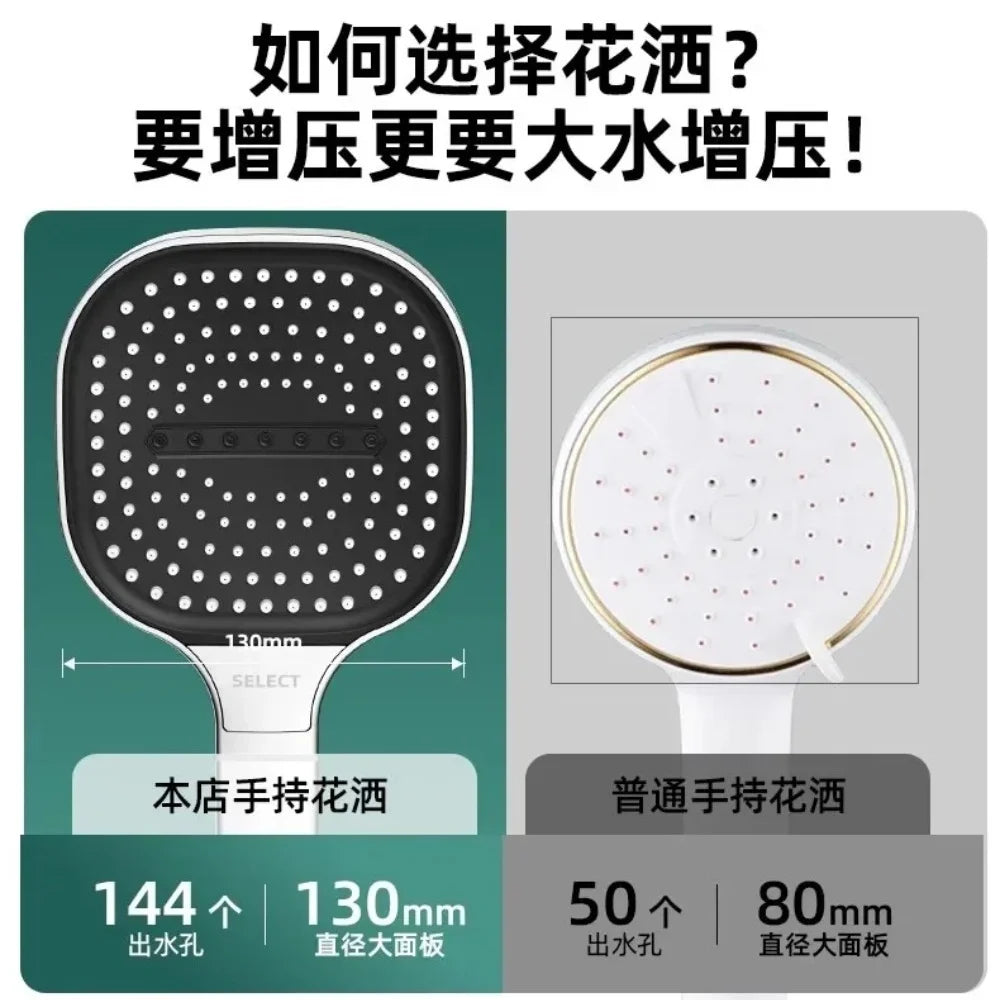 MMOOKA New 13CM Large Panel 3 Modes Shower Head High Pressure Water Massage Shower Head With Filter Element Bathroom Accessories MMOOKA.COM