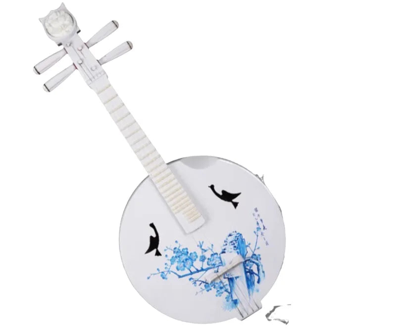 Zhong Ruan Medium Ruan Blue and white porcelain pattern Chinese String Instrument