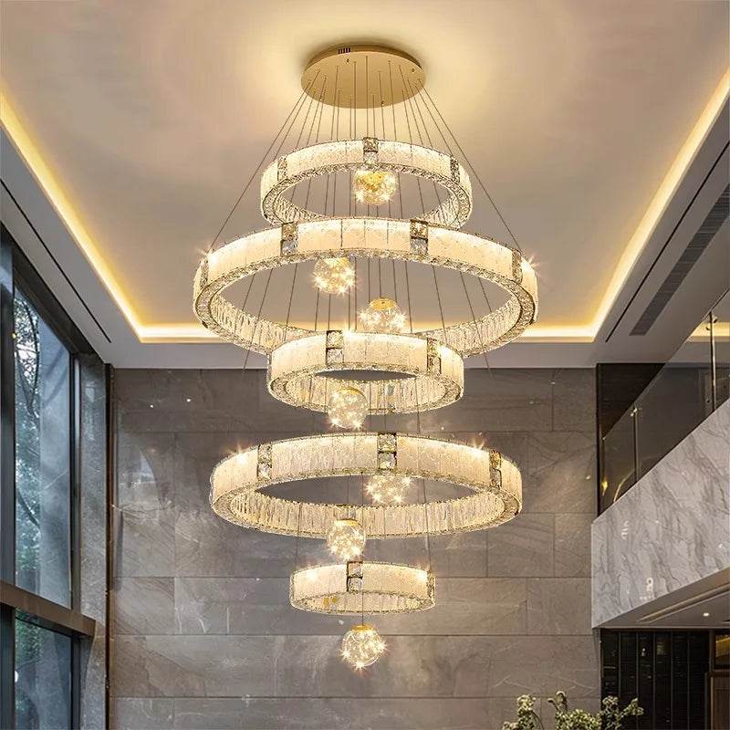 Modern home decoration crystal chandelier, stair Pendant lamp, living room Pendant lights, interior lighting