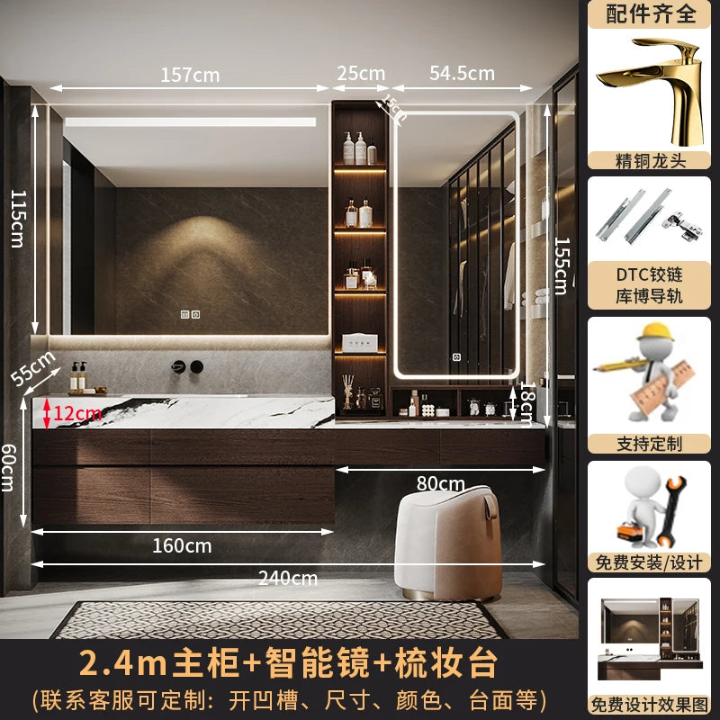 ANTNX Light Luxury Solid Wood Bathroom Cabinet Partitions Accessories Closet Cupboard Space Saver Gadgets Modern Gabinete Furniture ANTNX.COM