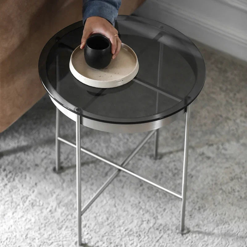 MMOOKA Nordic Black Glass Large Coffee Tables Minimalist Design Living Room Center Coffee Tables Transparent Storage Muebles Furniture
