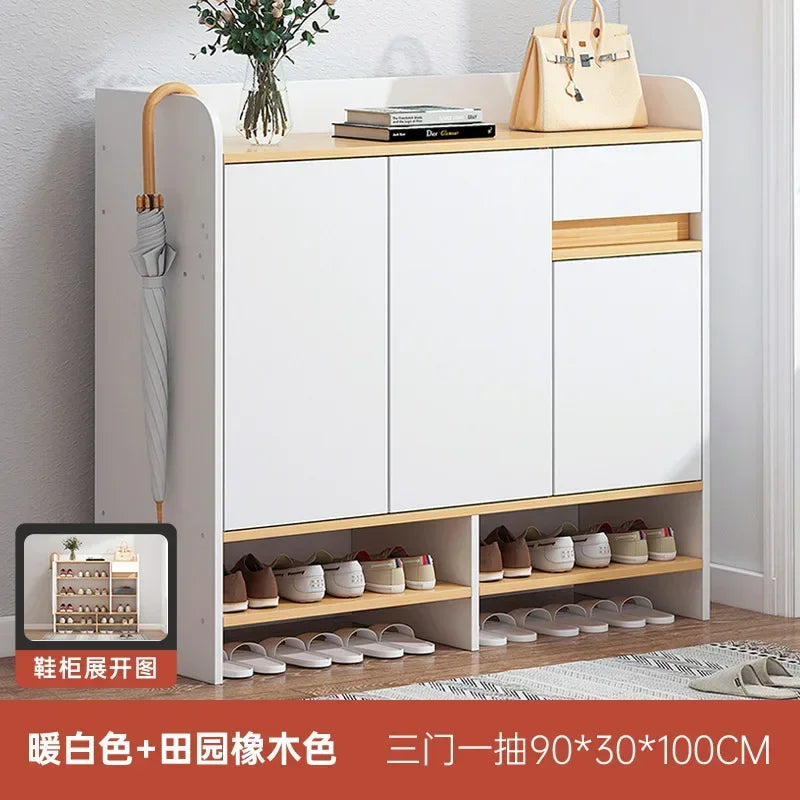 MMOOKA Entrance Shoe Cabinet Light Luxury Home Entrance Shoe Rack Large Capacity Multi-layer Entrance Cabinet Balcony Storage Locker