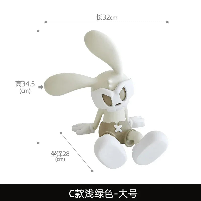 ANTNX Creative Children's Room Wearing Mask, Rabbit Sitting Posture Decoration, Home Living Room, TV Cabinet, Sofa Soft Decorations ANTNX.COM