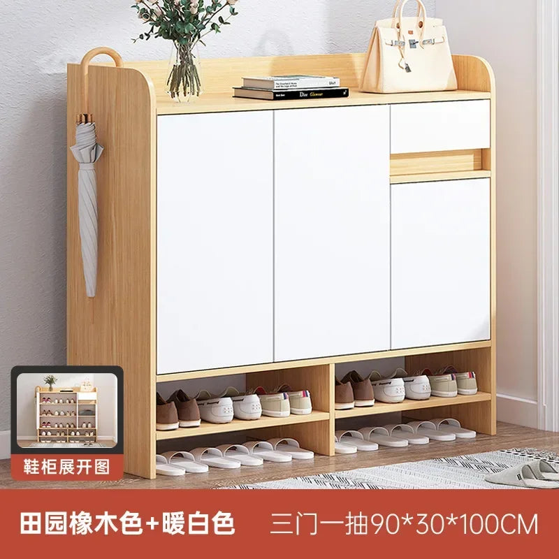MMOOKA Entrance Shoe Cabinet Light Luxury Home Entrance Shoe Rack Large Capacity Multi-layer Entrance Cabinet Balcony Storage Locker