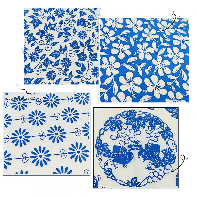 MMOOKA 1PCS New Pottery Ceramics Clay Transfer Paper Glaze Underglaze Flower Paper Jingdezhen Blue and White Porcelain Decal PaperMMOOKA.COM