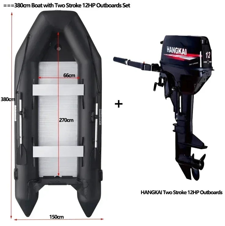MMOOKA 2.3~3.8m Inflatable Boat with Alloy Bottoms Set 1.2mm Thicken PVC Assault Boat V Shape Keel Boat Bottoms LUYA Fishing Boats Set
